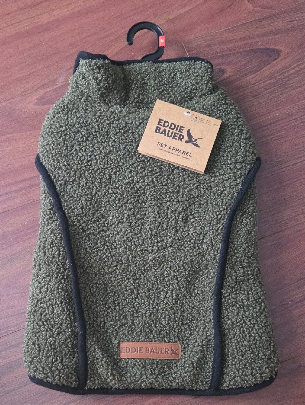 M Pet Sweater - Eddie Bauer Olive Green Sherpa
